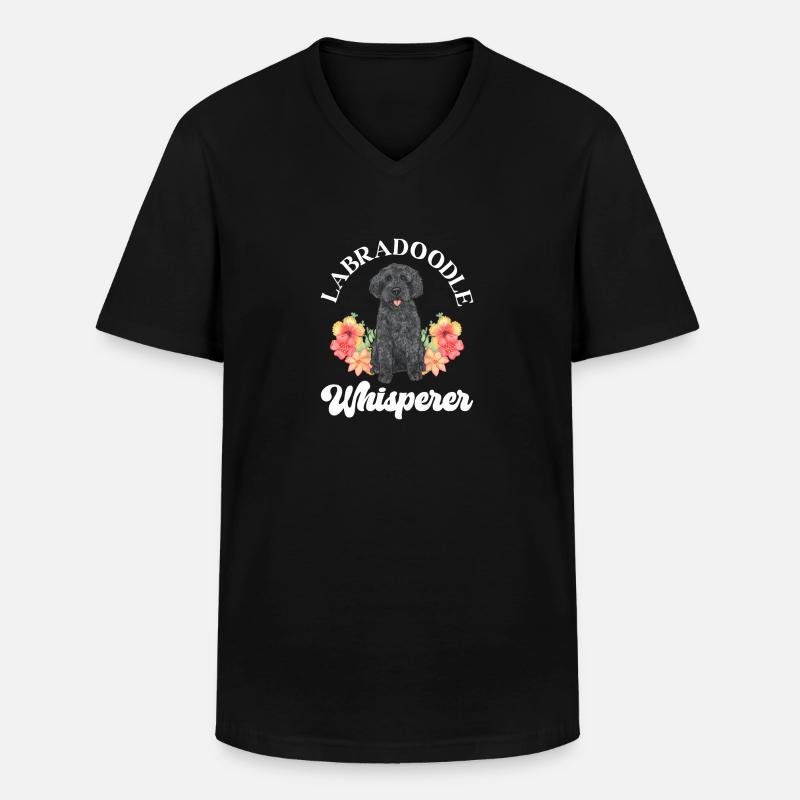 Labradoodle Hund - Männer-T-Shirt mit V-Ausschnitt - Schwarz