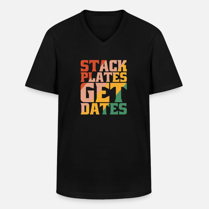 Stack Plates Get Dates 5 - T-shirt col V Homme - noir