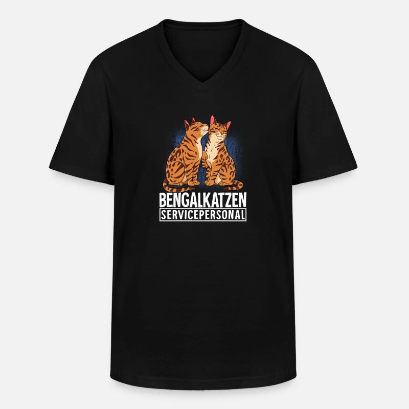 Bengalkatze - Männer-T-Shirt mit V-Ausschnitt - Schwarz