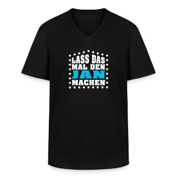 Lass das mal den JAN machen Vornamen Spruch Herren - Männer-T-Shirt mit V-Ausschnitt - Schwarz - Vorne - AI Model Male 178 dark (178cm)