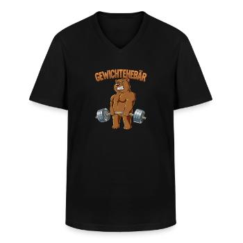Gewichtehebär Bodybuilding Fitness Gym - Männer-T-Shirt mit V-Ausschnitt - Schwarz - Vorne - AI Model Male 178 dark (178cm)