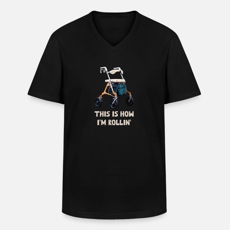 This is how I'm Rollin' - Männer-T-Shirt mit V-Ausschnitt - Schwarz