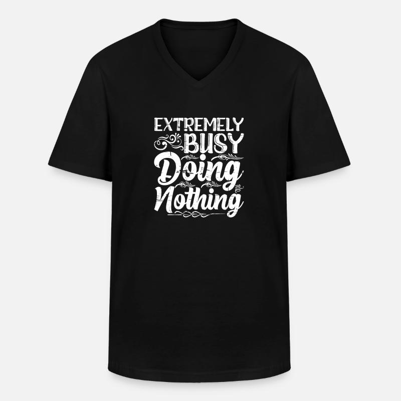 Extremely Busy Doing Nothing 9 - Männer-T-Shirt mit V-Ausschnitt - Schwarz