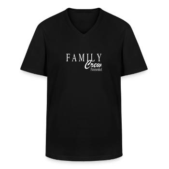 Family Crew Patenonkel - Männer-T-Shirt mit V-Ausschnitt - Schwarz - Vorne - AI Model Male 178 dark (178cm)