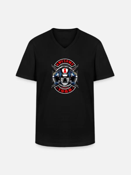 Awesome since 1988, biker's birthday - Men's V-Neck T-Shirt - black