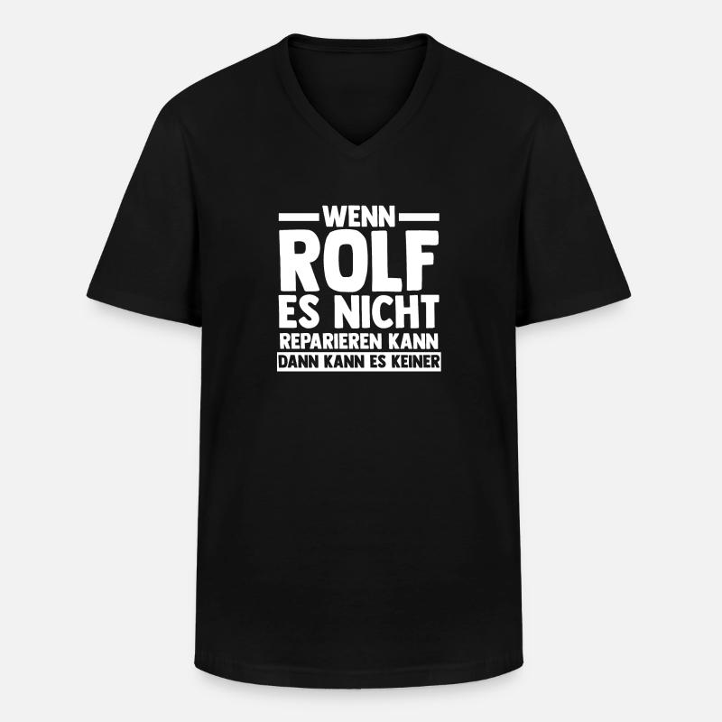 Rolf - Männer-T-Shirt mit V-Ausschnitt - Schwarz