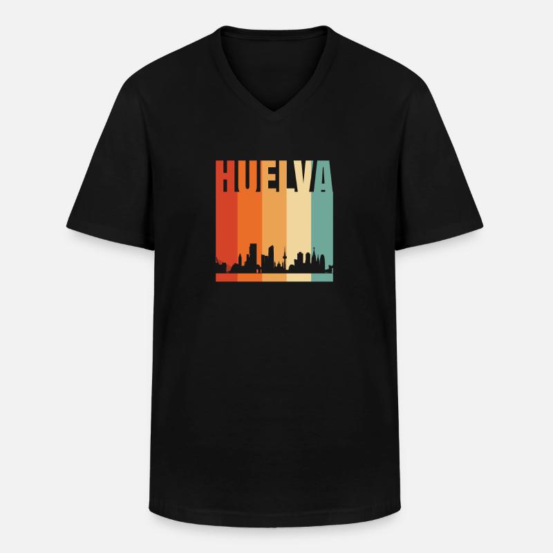 Huelva - Männer-T-Shirt mit V-Ausschnitt - Schwarz