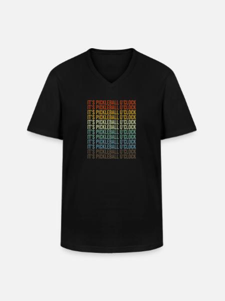 It's Pickleball O'clock Pickleball - Men's V-Neck T-Shirt - black