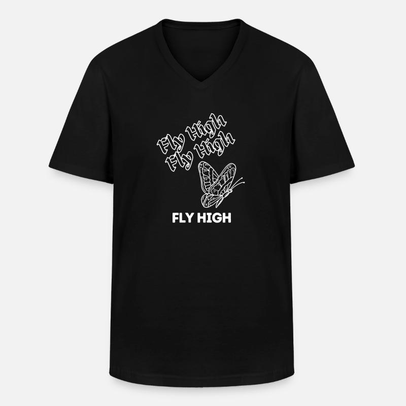 Fly High weiss - Männer-T-Shirt mit V-Ausschnitt - Schwarz