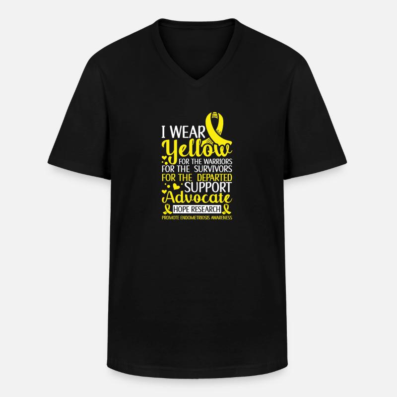 Endometriose - Männer-T-Shirt mit V-Ausschnitt - Schwarz