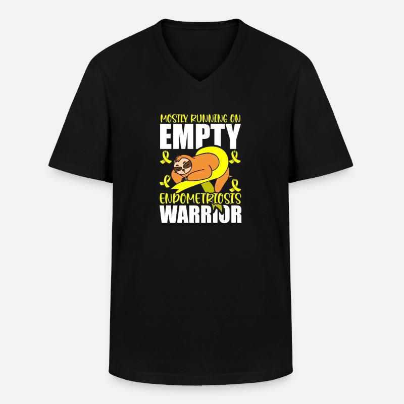Endometriose - Männer-T-Shirt mit V-Ausschnitt - Schwarz