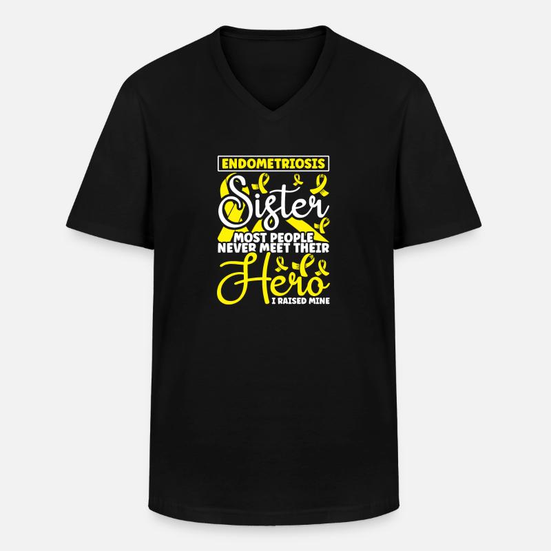 Endometriose - Männer-T-Shirt mit V-Ausschnitt - Schwarz