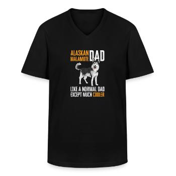 Alaskan Malamute Hund - Männer-T-Shirt mit V-Ausschnitt - Schwarz - Vorne - AI Model Male 178 dark (178cm)