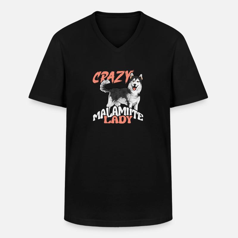 Alaskan Malamute Hund - Männer-T-Shirt mit V-Ausschnitt - Schwarz