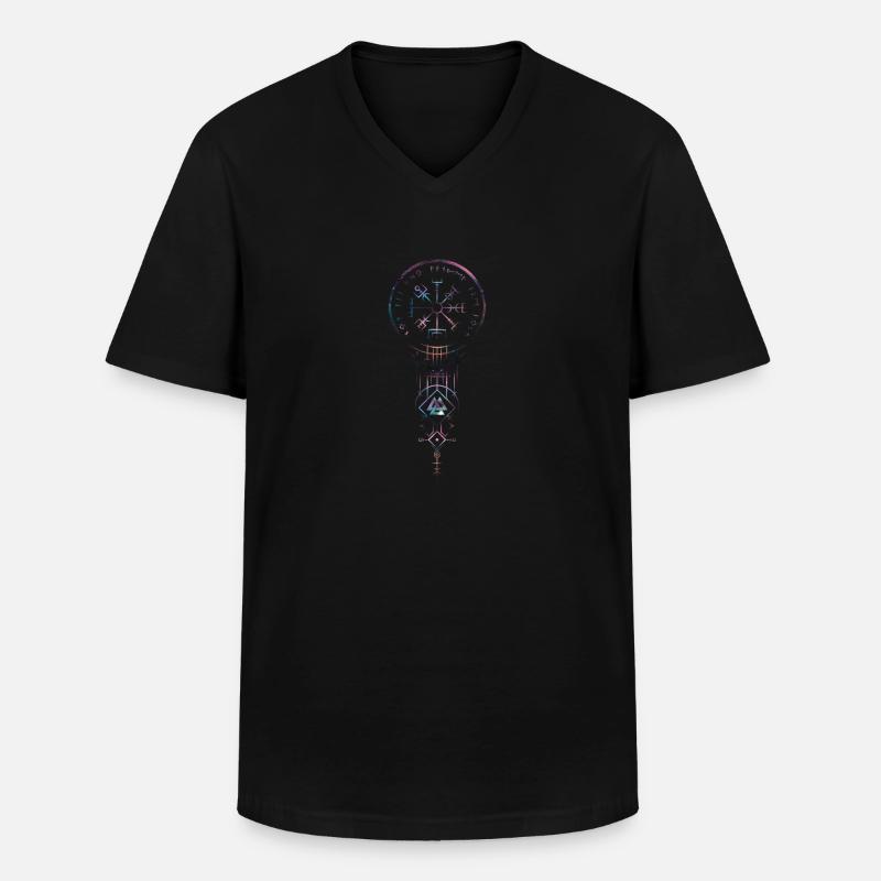 Celtic Vikinger Vegvisir compass Vikings - Men's V-Neck T-Shirt - black