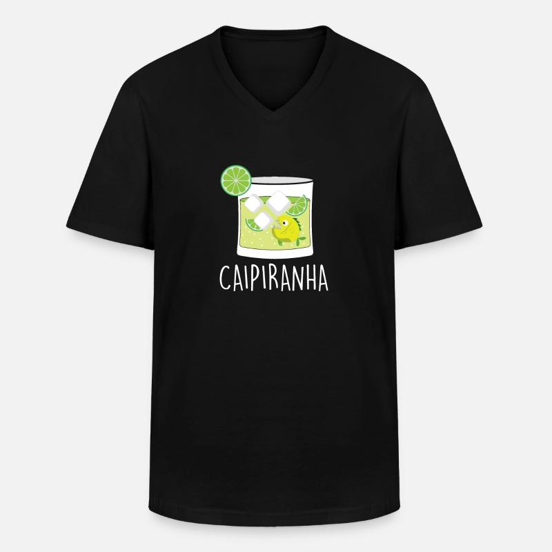 Caipirinha Cocktail Piranha Caipirinha - Männer-T-Shirt mit V-Ausschnitt - Schwarz