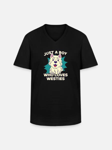 West Highland White Terrier Westie - Men's V-Neck T-Shirt - black