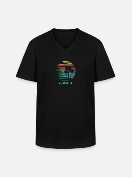 Australia Cool Souvenir Vacation Artistic - Men's V-Neck T-Shirt - black