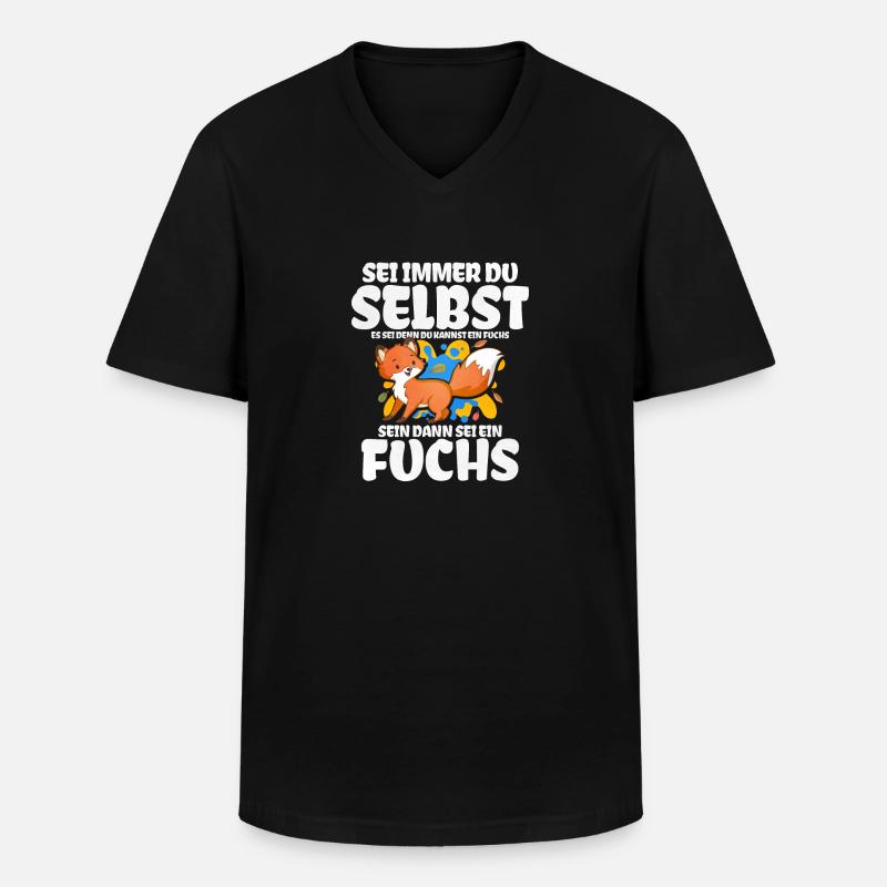 Fuchs Geschenk - Männer-T-Shirt mit V-Ausschnitt - Schwarz