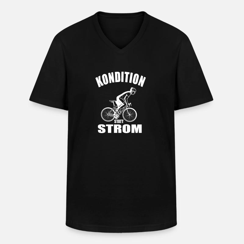Kondition Statt Strom - Männer-T-Shirt mit V-Ausschnitt - Schwarz