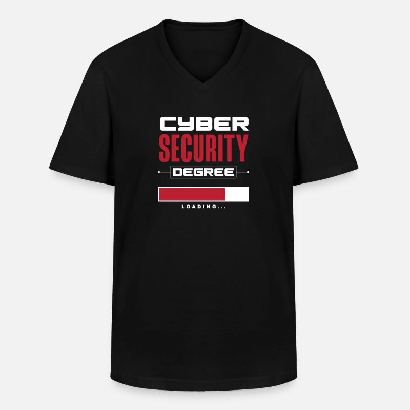 Cyber Security Degree Loading - Men's V-Neck T-Shirt - black