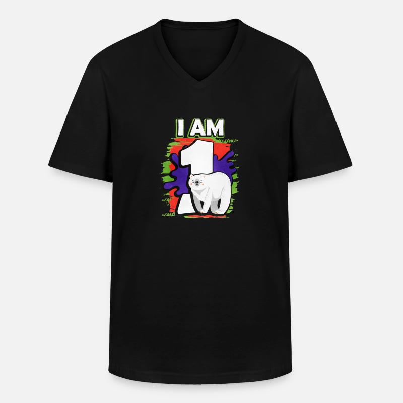 Ich Bin 1 Eisbär - Männer-T-Shirt mit V-Ausschnitt - Schwarz