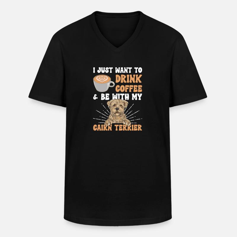 Cairn Terrier Hund - Männer-T-Shirt mit V-Ausschnitt - Schwarz