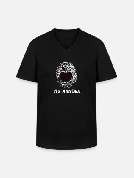 Apple est dans mon ADN - T-shirt col V Homme - noir