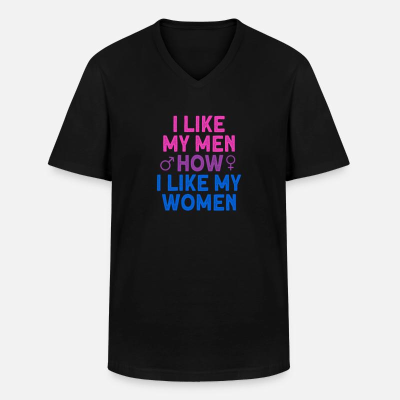 Bisexual Proud Stolz Geschenk - Männer-T-Shirt mit V-Ausschnitt - Schwarz