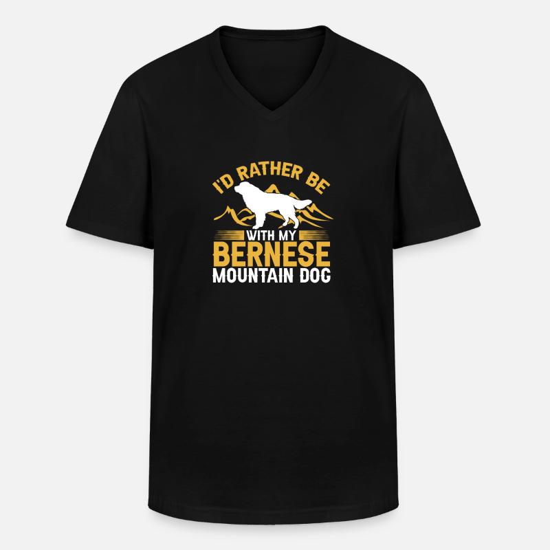 Berner Sennenhund - Männer-T-Shirt mit V-Ausschnitt - Schwarz