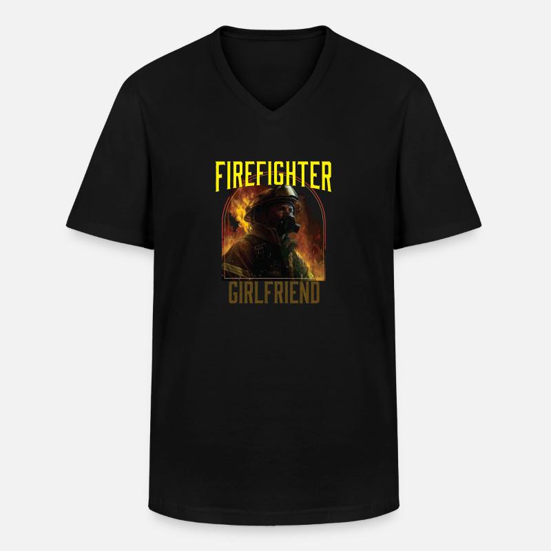 Firefighter Girlfriend Relationship Firefighter - Männer-T-Shirt mit V-Ausschnitt - Schwarz