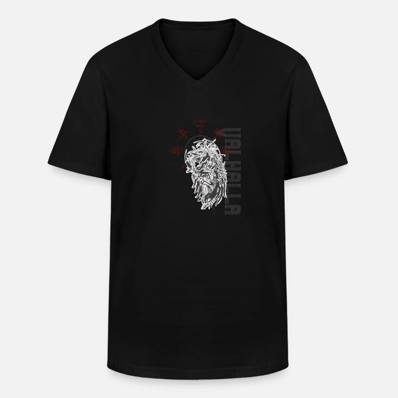 Celtic Vikinger Vegvisir compass Vikings - Men's V-Neck T-Shirt - black
