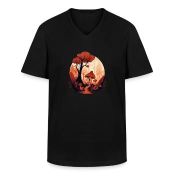 Pilze - Männer-T-Shirt mit V-Ausschnitt - Schwarz - Vorne - AI Model Male 178 dark (178cm)