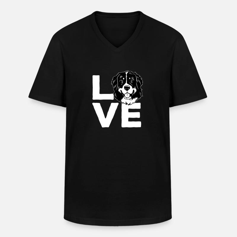 Berner Sennenhund - Männer-T-Shirt mit V-Ausschnitt - Schwarz