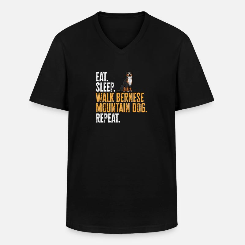 Berner Sennenhund - Männer-T-Shirt mit V-Ausschnitt - Schwarz