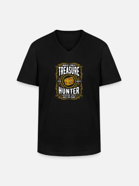World's Finest Treasure Hunter - Men's V-Neck T-Shirt - black