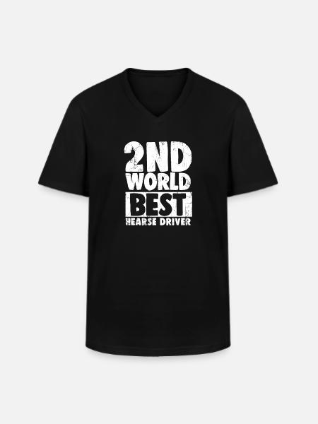 Zweitbester Leichenwagenfahrer der Welt - Männer-T-Shirt mit V-Ausschnitt - Schwarz