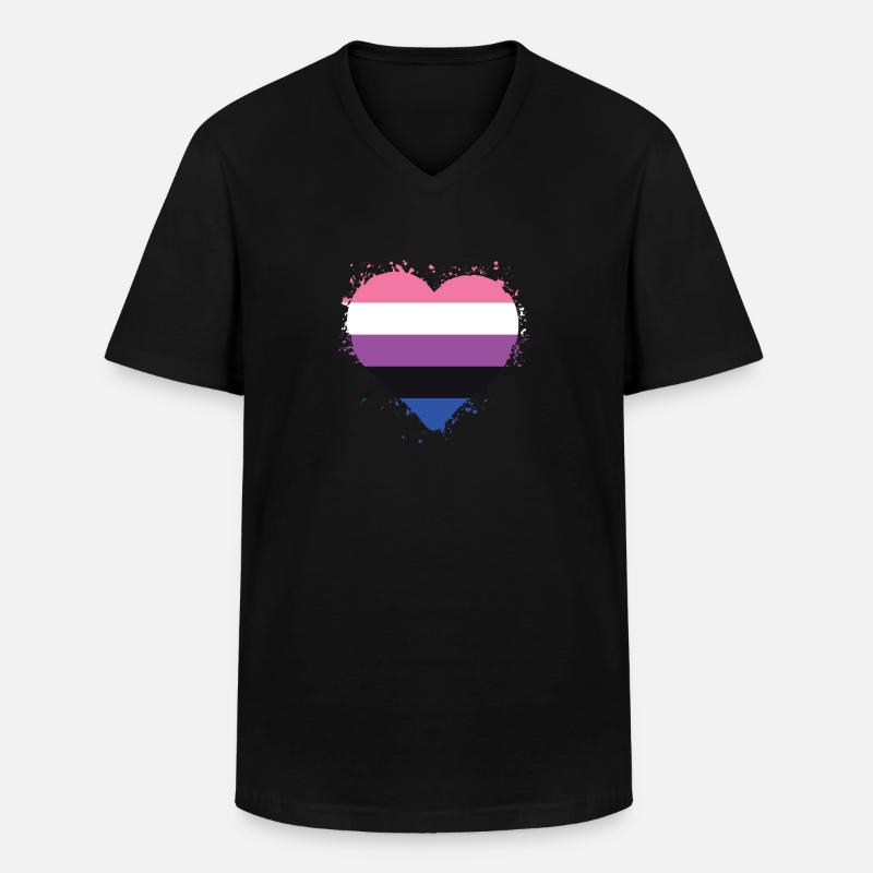 Pride LGBTQ. Aussage - Männer-T-Shirt mit V-Ausschnitt - Schwarz