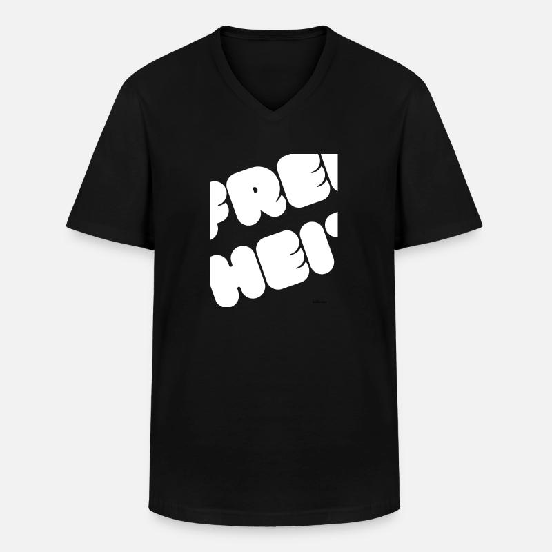 Frei-heit - Männer-T-Shirt mit V-Ausschnitt - Schwarz