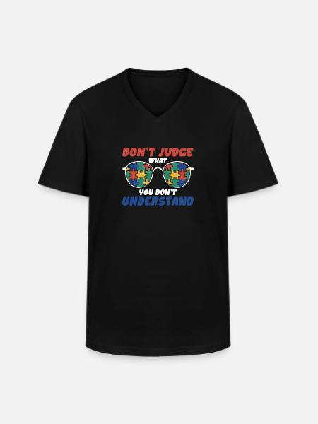Autism Awareness – Don't Condemn What - Men's V-Neck T-Shirt - black