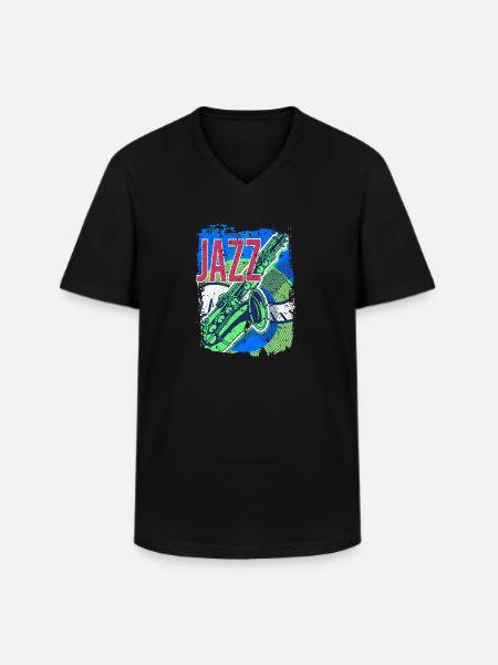Jazz Music Improvisation Festival - Men's V-Neck T-Shirt - black