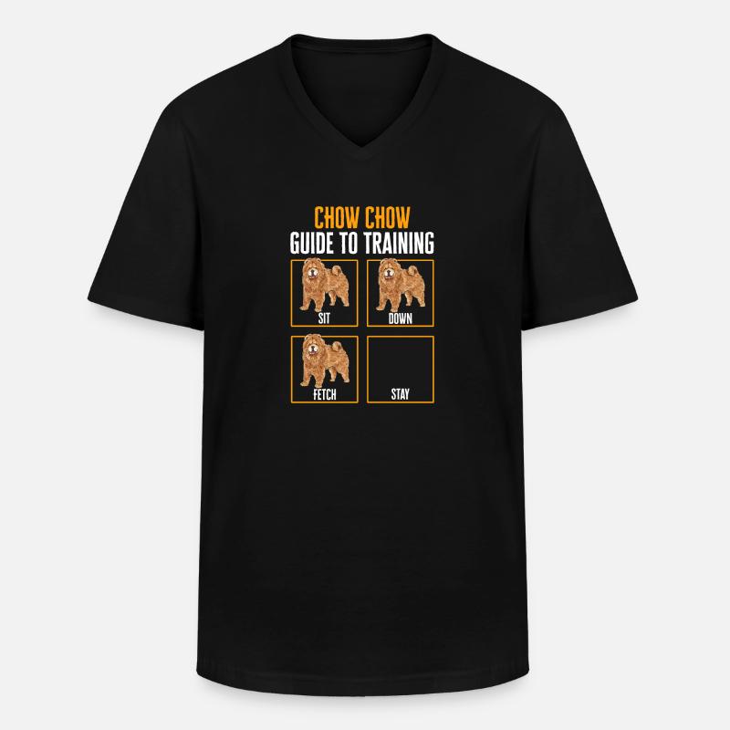 Chow Chow Hund - Männer-T-Shirt mit V-Ausschnitt - Schwarz