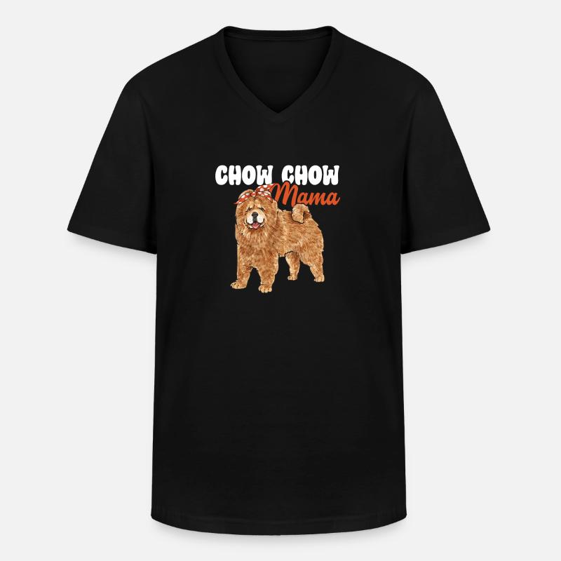 Chow Chow Hund - Männer-T-Shirt mit V-Ausschnitt - Schwarz