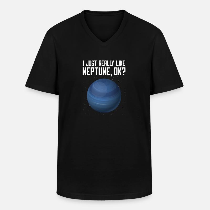 Neptun - Männer-T-Shirt mit V-Ausschnitt - Schwarz
