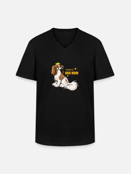 Cavalier Dog Mom - Men's V-Neck T-Shirt - black