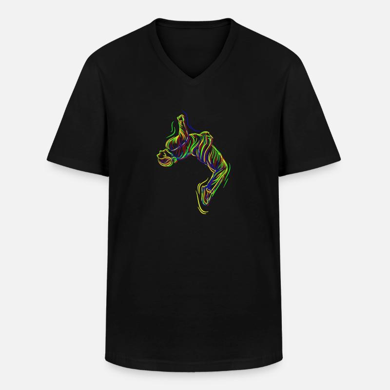 Parkour Backflip - Männer-T-Shirt mit V-Ausschnitt - Schwarz