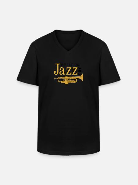Jazz Music Improvisation Festival - Men's V-Neck T-Shirt - black