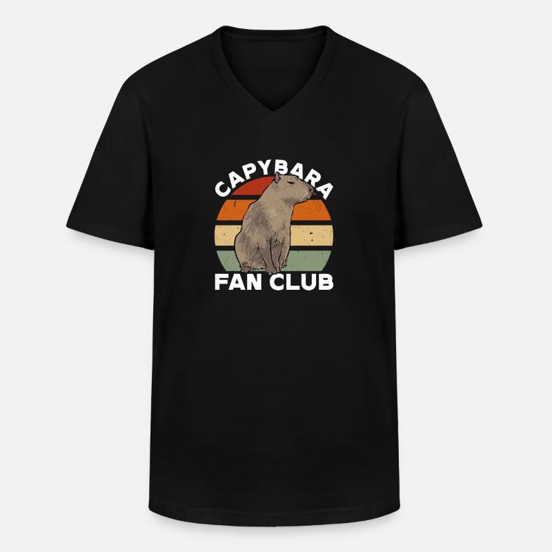 Capybara Nagetier - Männer-T-Shirt mit V-Ausschnitt - Schwarz