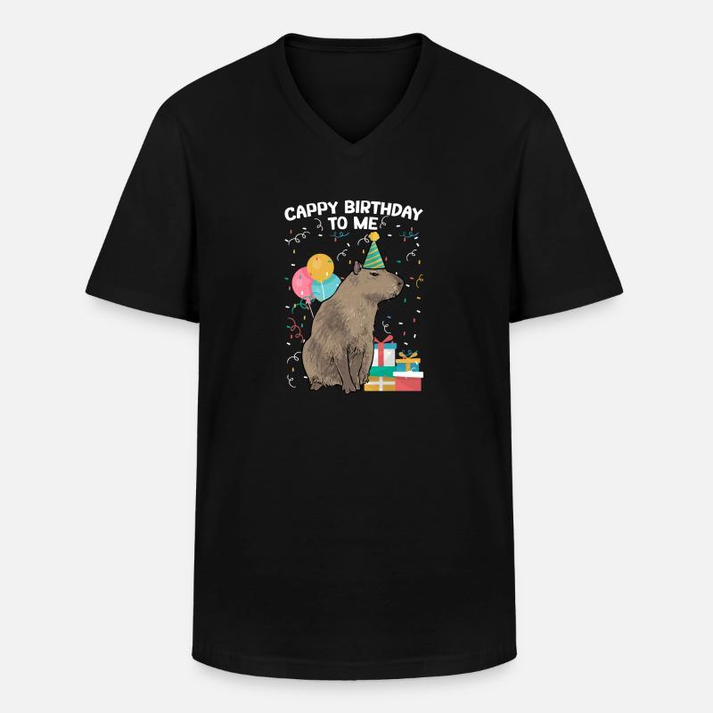 Capybara Nagetier - Männer-T-Shirt mit V-Ausschnitt - Schwarz