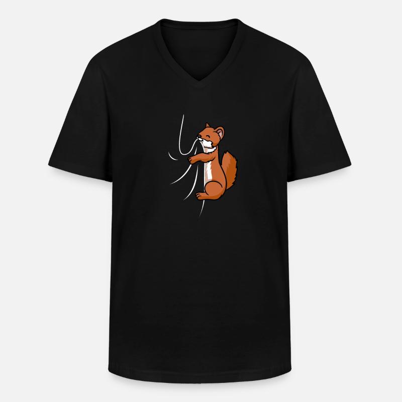 Biting Weasel - Männer-T-Shirt mit V-Ausschnitt - Schwarz